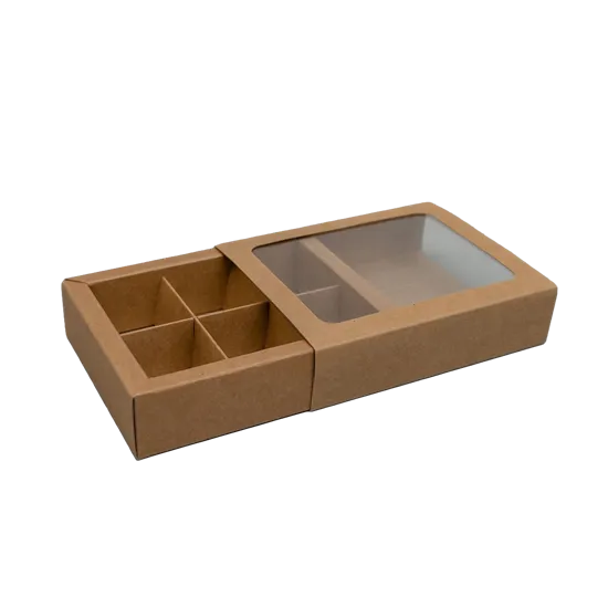 Kraft Macaron Box with Divider