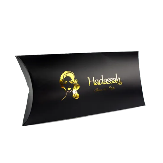 Pillow Box for Wigs with Gold Foil